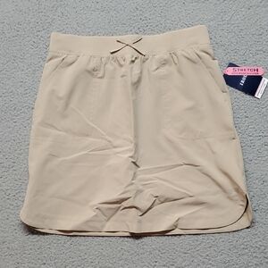 Izod Girls Beige Schoolwear Skort with Stretch Waist Tag Size 12